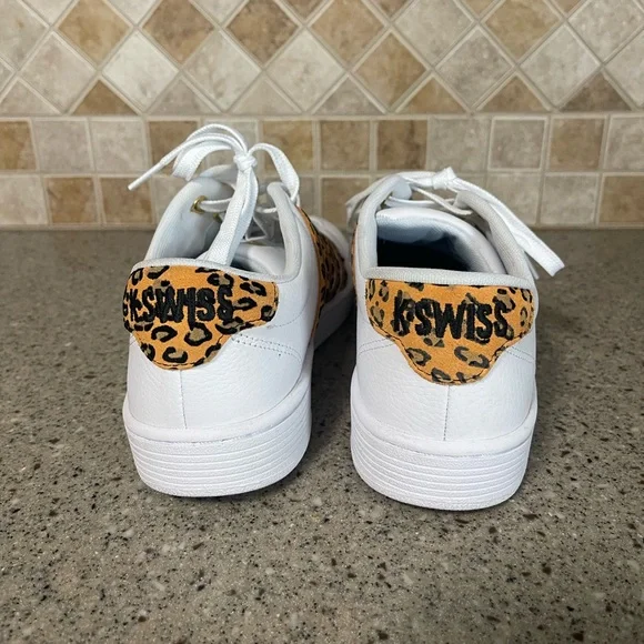 K Swiss Women’s Court Pro II Court White/Leopard Sneaker Size 11 - Picture 6 of 9